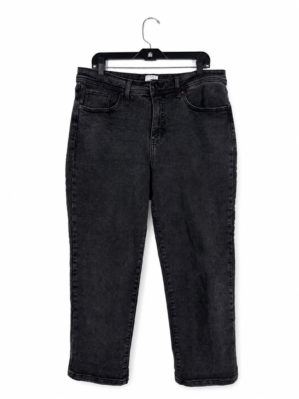 Time and Tru Washed Black High Rise Straight Leg Jeans Size 12 Casual Streetwear